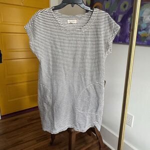 Max Studio Weekend Dress Black And White Striped With Pockets Size M